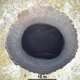 A view of the crater from directly above, as captured by the aerial drone.